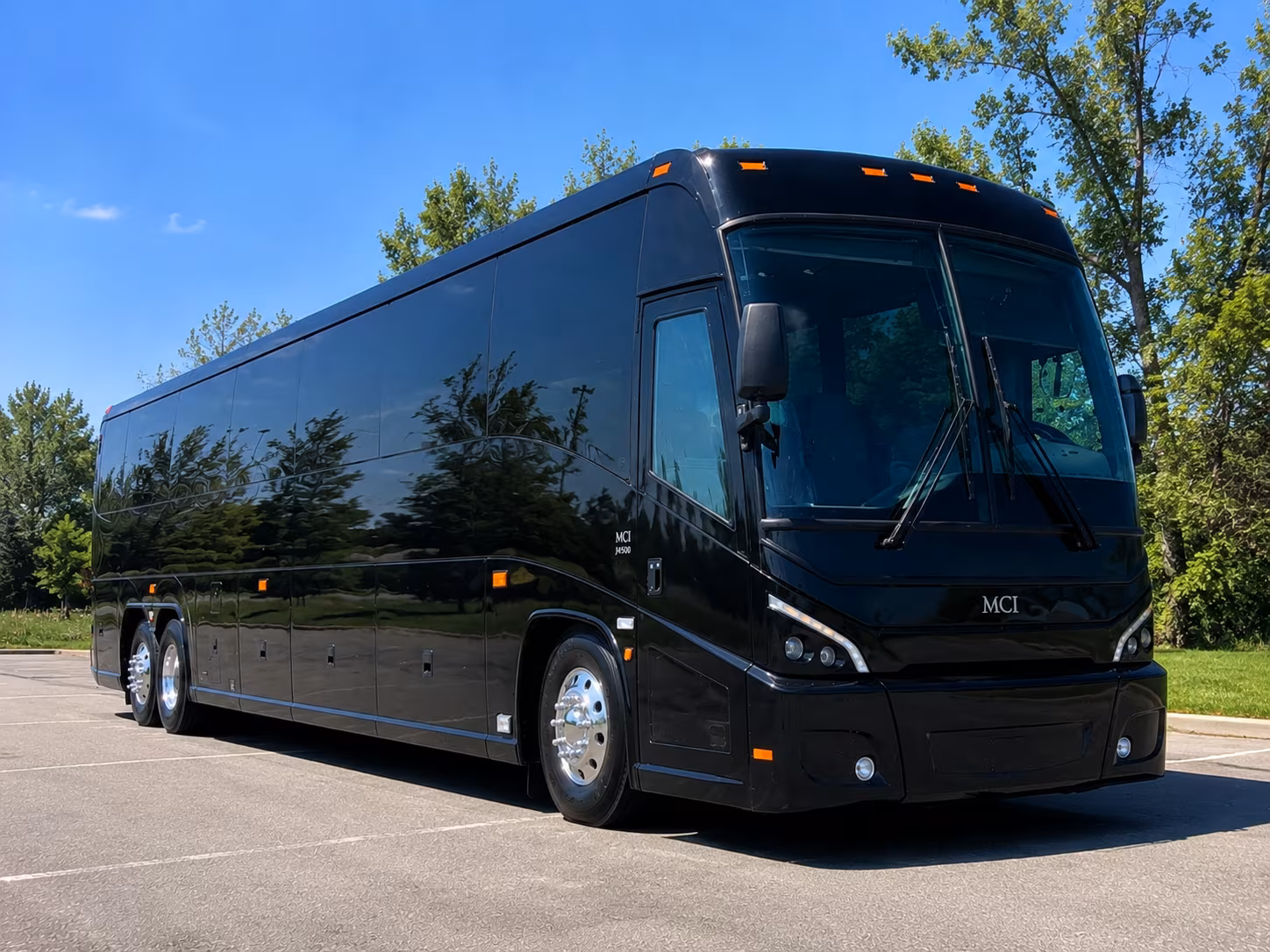 charter buses for large conference groups arriving at middle