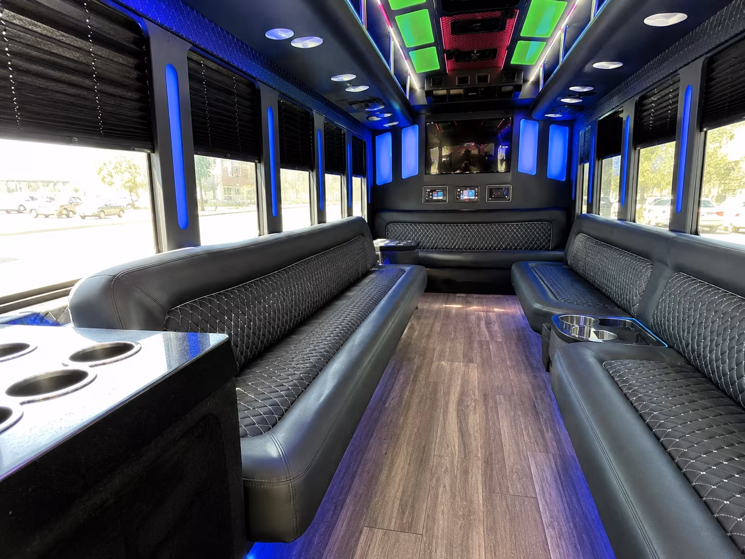 warner robins 15 passenger party bus inside