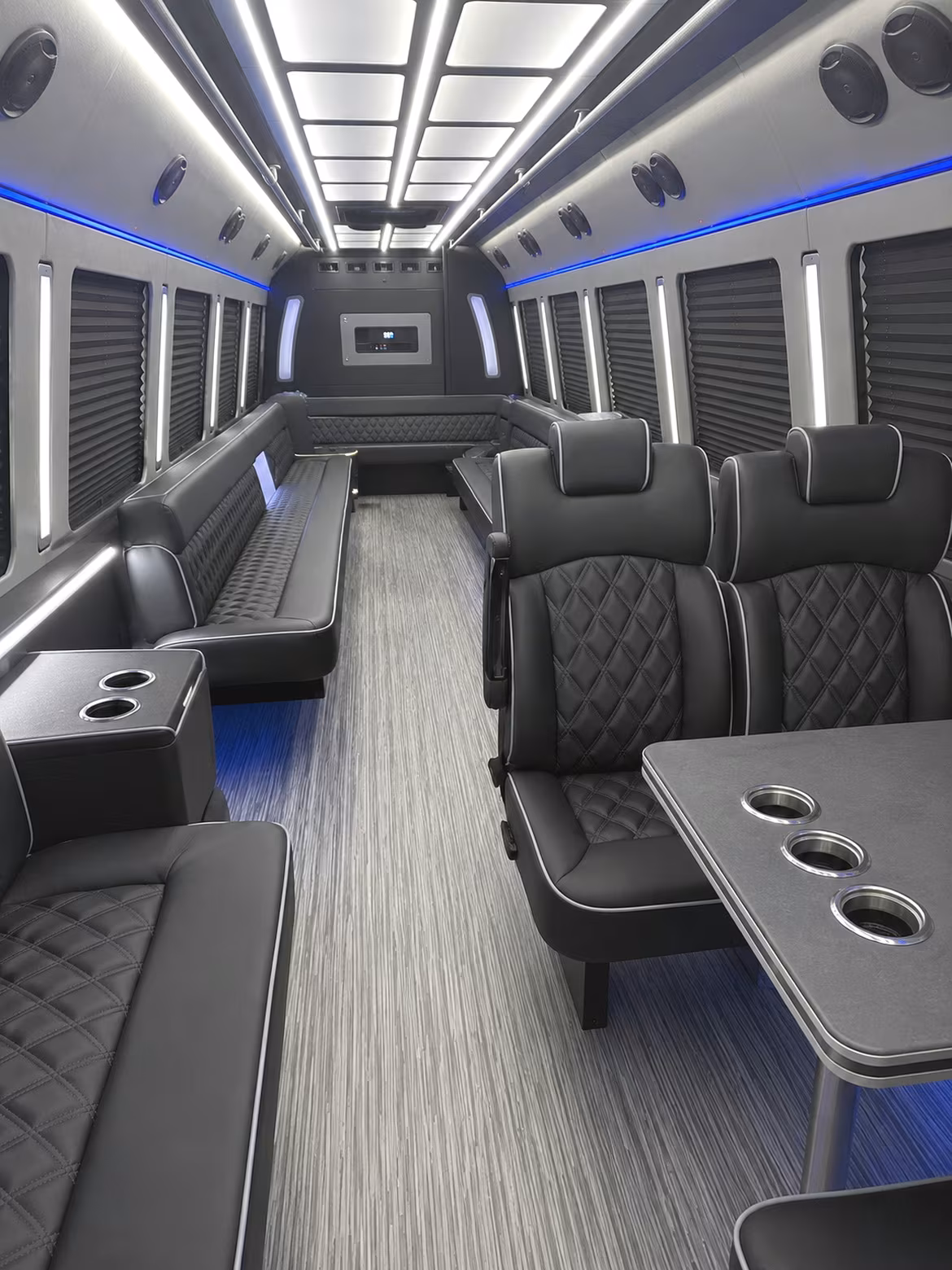 warner robins 25 passenger party bus inside