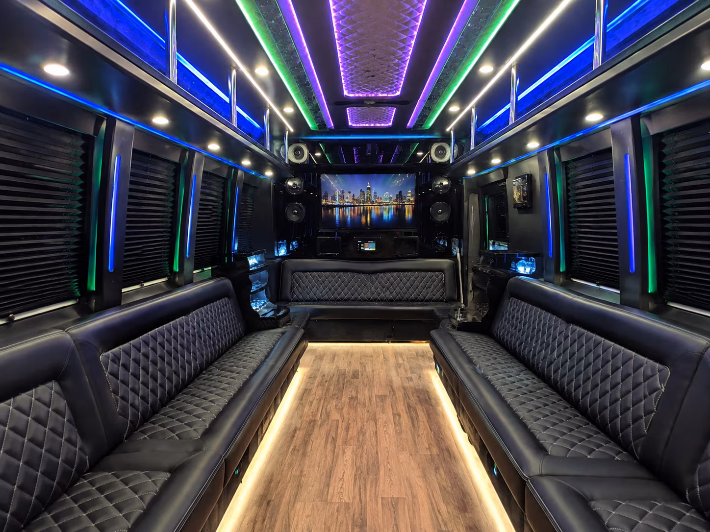 warner robins 25 passenger party bus interior