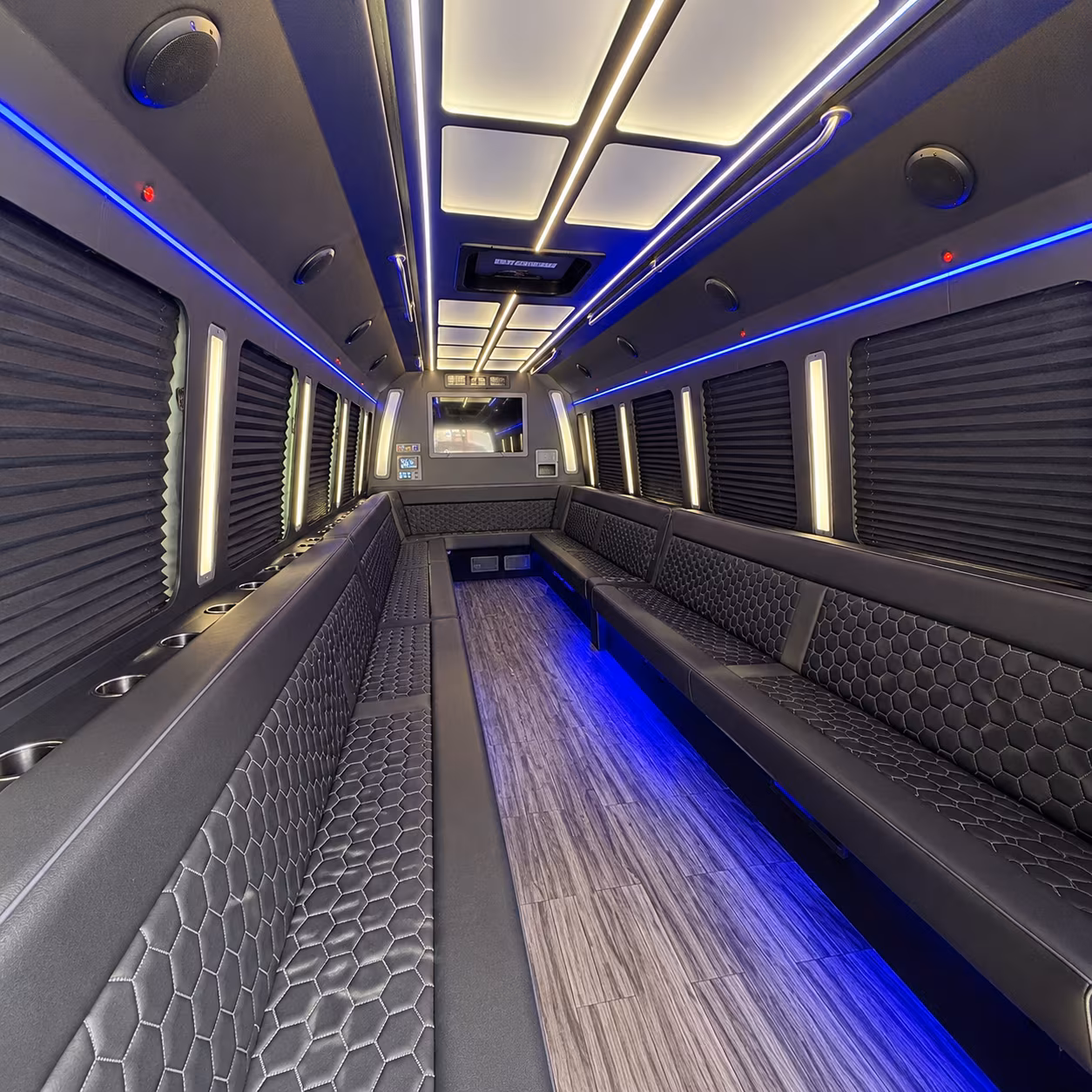 warner robins 30 passenger party bus interior