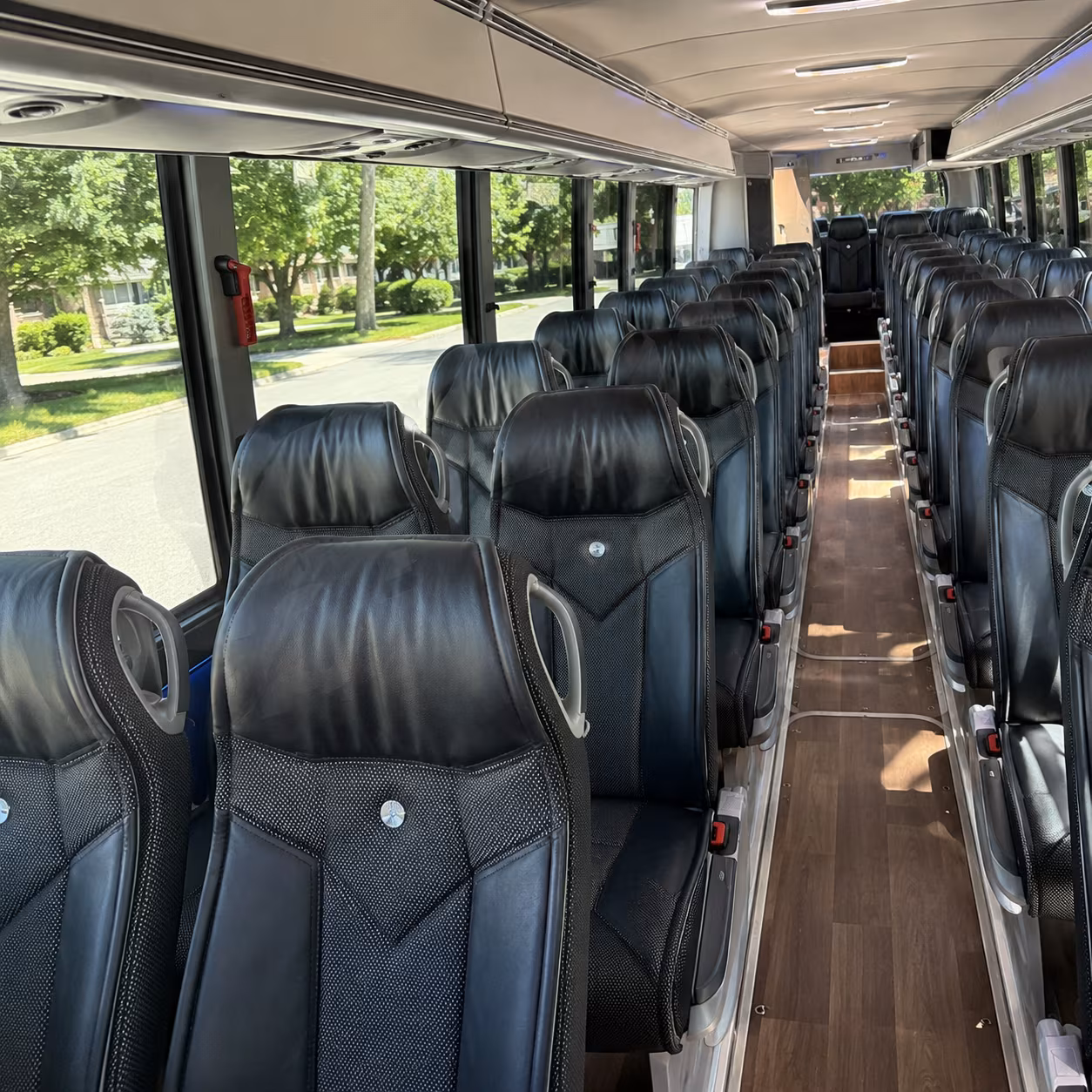warner robins 40 passenger charter bus inside