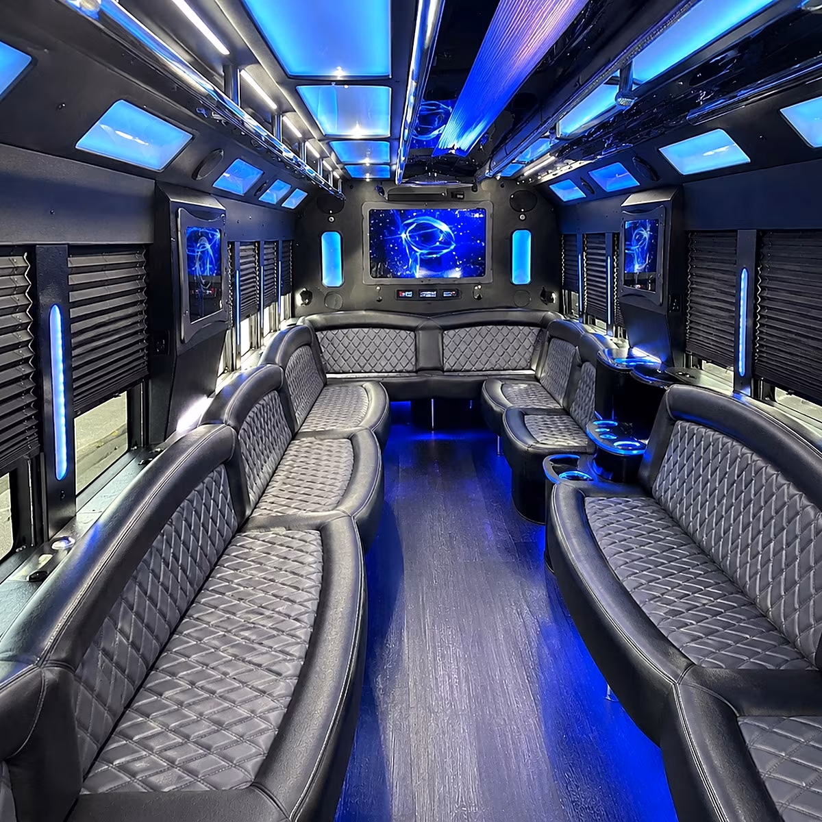 warner robins 50 passenger party bus interior